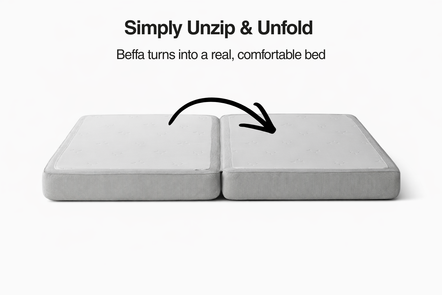 Beffa one - Boneless sofabed,built in mattress topper, feels like a real bed