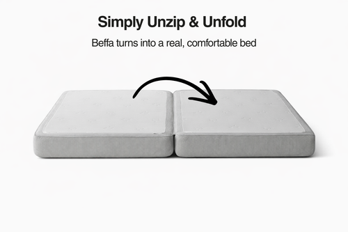 Beffa one - Boneless sofabed,built in mattress topper, feels like a real bed